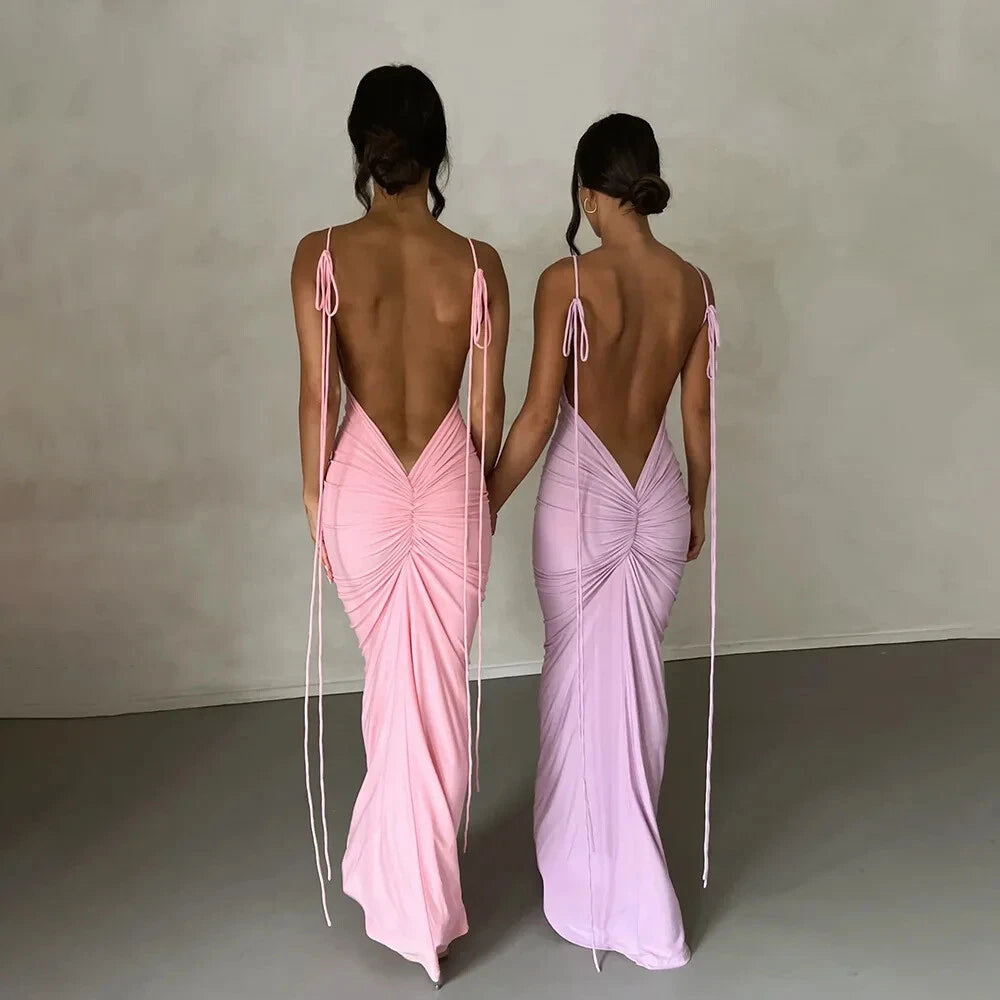 Aimishang Sweet Sheath Spaghetti Straps Long Prom Dress Lovely Birthday Party Dress Charming Evening Dress