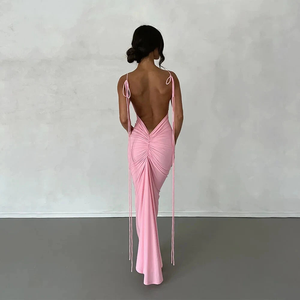 Aimishang Sweet Sheath Spaghetti Straps Long Prom Dress Lovely Birthday Party Dress Charming Evening Dress