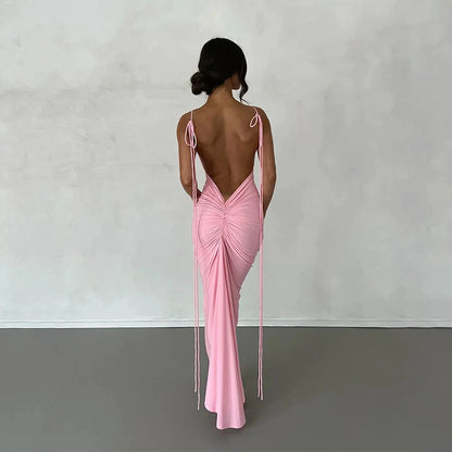 Aimishang Sweet Sheath Spaghetti Straps Long Prom Dress Lovely Birthday Party Dress Charming Evening Dress