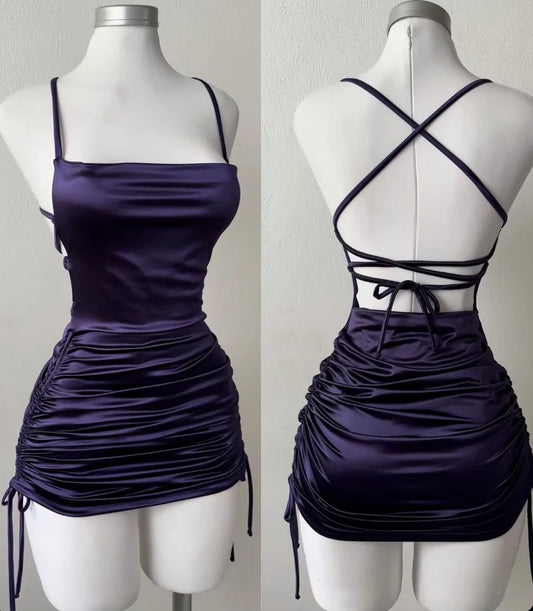 Aimishang Sheath Spaghetti Straps Short Homecoming Dress Simple Birthday Party Dress Summer Holiday Mini Dress