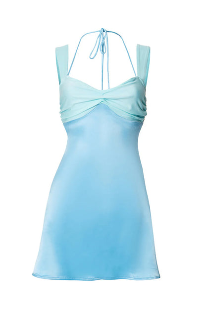 Aimishang Fashion Sheath Halter Straps Sleeveless Homecoming Dress Short Prom Dress Lovely Summer Holiday Mini Dress