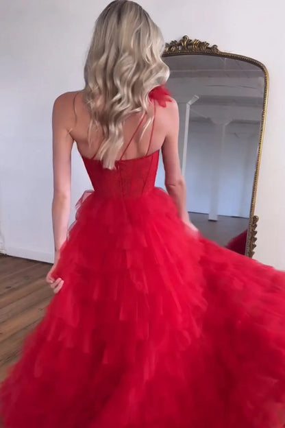 Wholesale Prom Dress A-Line One Shoulder Ruffle With Split