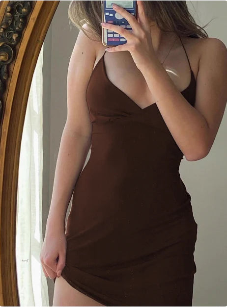 Aimishang Simple Sheath Straps Sleeveless Short Summer Holiday Party Dress Sexy Mini Homecoming Dress