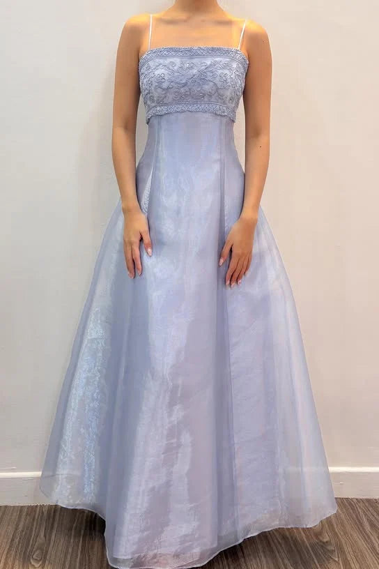 Aimishang Elegant Spaghetti Straps A-Line Long Formal Prom Dress Classy Wedding Guest Party Dress
