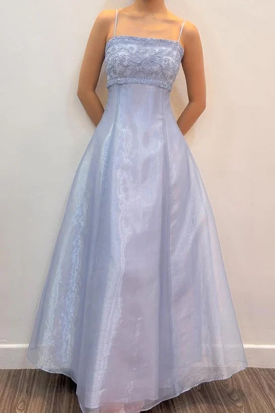 Aimishang Elegant Spaghetti Straps A-Line Long Formal Prom Dress Classy Wedding Guest Party Dress