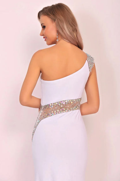 Wholesale Formal Dresses One Shoulder Mermaid Sweep Train With Slit