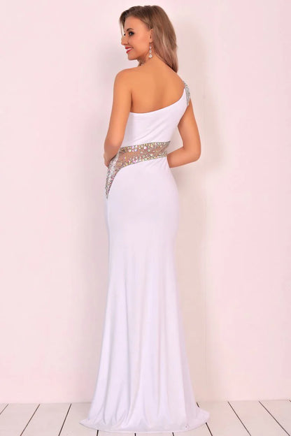 Wholesale Formal Dresses One Shoulder Mermaid Sweep Train With Slit