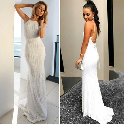 Wholesale Prom Dresses Sparkly Mermaid Backless Sequins