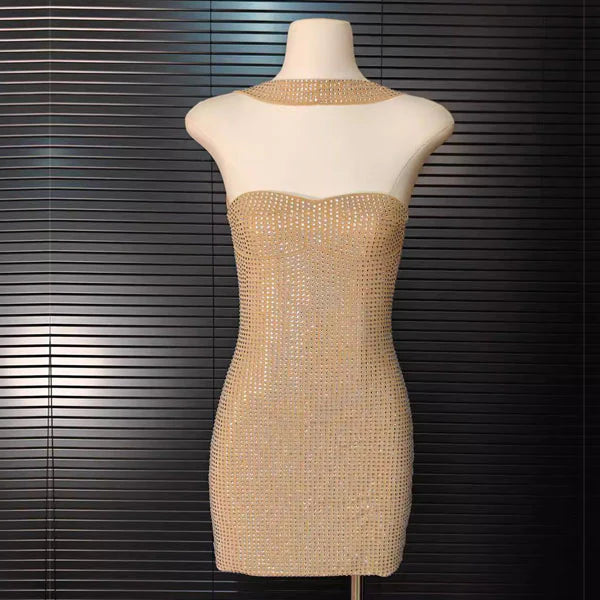 Aimishang Sparkly Strapless Mini Dress Sleeveless Homecoming Dress Fashion Short Party Prom Dress