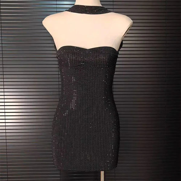 Aimishang Sparkly Strapless Mini Dress Sleeveless Homecoming Dress Fashion Short Party Prom Dress