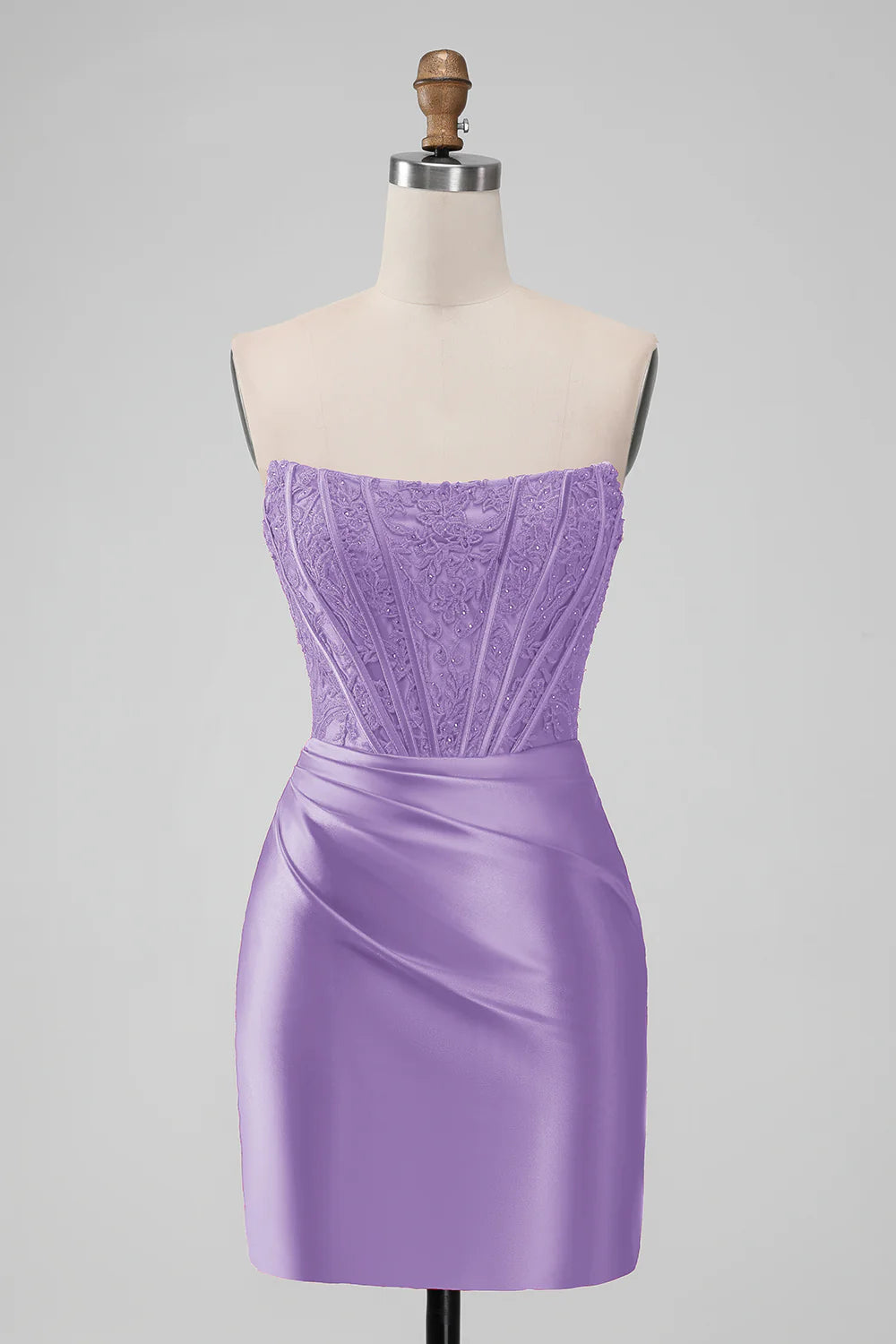 Aimishang Strapless Homecoming Dress Stylish Bodycon Sleeveless Pleated Short Prom Dress