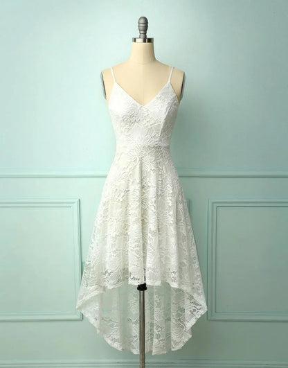 Wholesale Straps V-Nevk High low Lace Party Dress