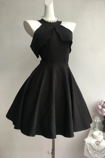 Aimishang Stylish A Line Sleeveless Black Summer Party Dress Lovely Homecoming Dress No With Neck accessories