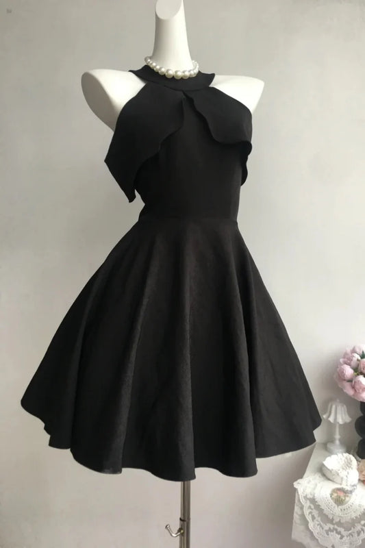 Aimishang Stylish A Line Sleeveless Black Summer Party Dress Lovely Homecoming Dress No With Neck accessories