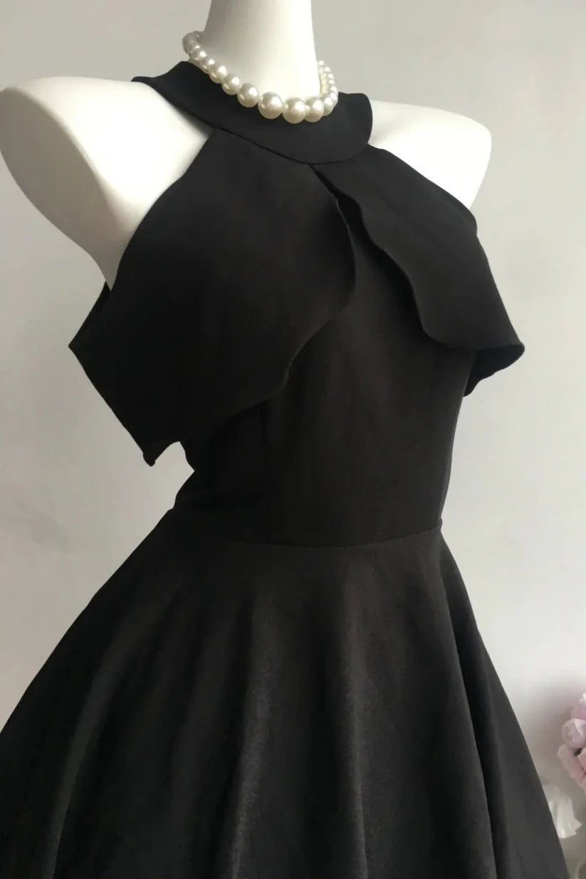 Aimishang Stylish A Line Sleeveless Black Summer Party Dress Lovely Homecoming Dress No With Neck accessories
