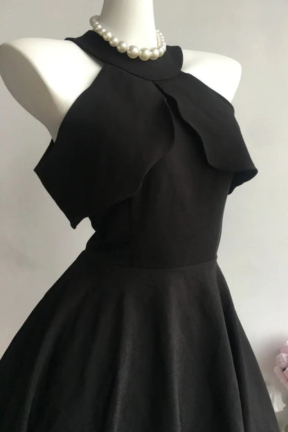 Aimishang Stylish A Line Sleeveless Black Summer Party Dress Lovely Homecoming Dress No With Neck accessories