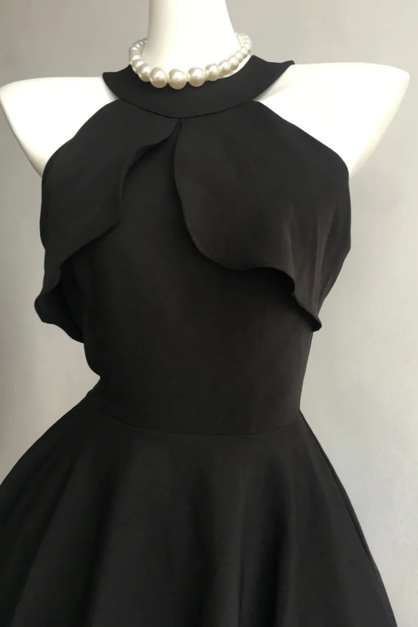 Aimishang Stylish A Line Sleeveless Black Summer Party Dress Lovely Homecoming Dress No With Neck accessories