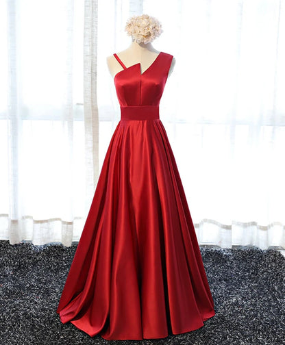Aimishang Stylish A Line Sleeveless Satin Floor-Length Party Evening Gown Elegant Long Formal Prom Dress