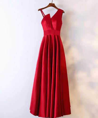 Aimishang Stylish A Line Sleeveless Satin Floor-Length Party Evening Gown Elegant Long Formal Prom Dress