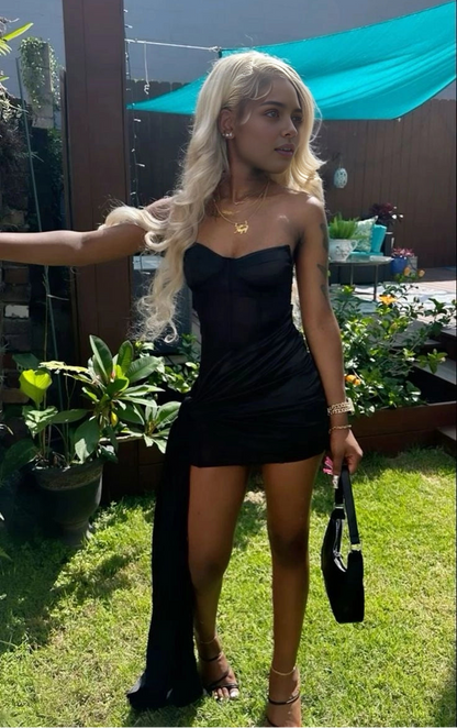 Aimishang Stylish Black Sheath Sleeveless Short Graduation Party Dress Fashion Homecoming Dress