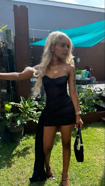 Aimishang Stylish Black Sheath Sleeveless Short Graduation Party Dress Fashion Homecoming Dress