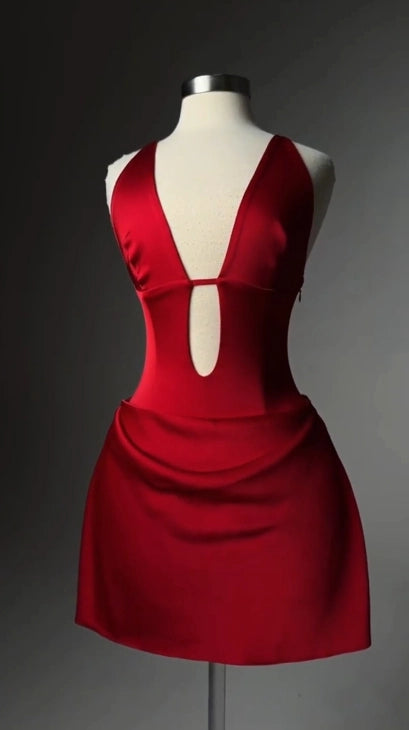 Aimishang Stylish Satin Sheath Sleeveless Short Summer Party Prom Dress Fashion Birthday Homecoming Dress