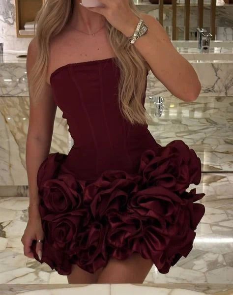 Aimishang Stylish Strapless Sheath Sleeveless Short Graduation Party Dress Charming Birthday Homecoming Dress