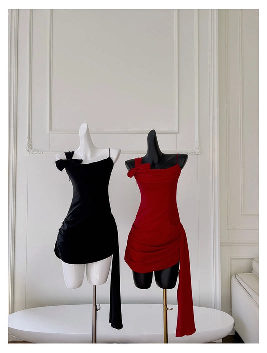 Aimishang Stylish Straps Sleeveless Short Homecoming Dresses Summer Graduation Party Dress with Side Draping