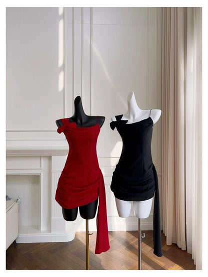 Aimishang Stylish Straps Sleeveless Short Homecoming Dresses Summer Graduation Party Dress with Side Draping
