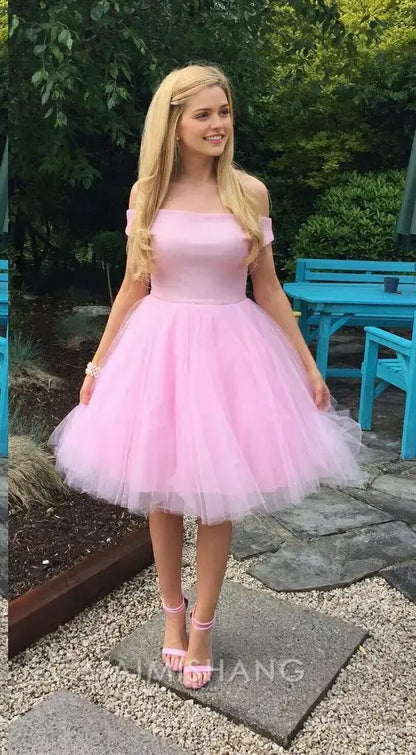 Aimishang Sweet A Line Off The Shoulder Homecoming Dress Cute Birthday Party Dress Princess Prom Dress