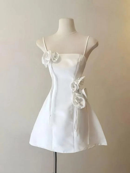 Aimishang Sweet A Line Spaghetti Straps Homecoming Dresses With Flowers Lovely Birthday Party Dress Short Graduation Dress