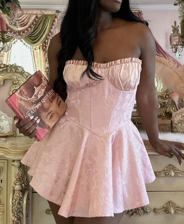 Aimishang Sweet A Line Strapless Homecoming Dress Short Graduation Dress Lovely Birthday Party Dress
