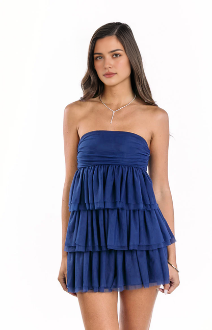 Aimishang Sweet A Line Strapless Layered Homecoming Dress Short Graduation Dress Lovely Birthday Party Dress Cute Mini Dress