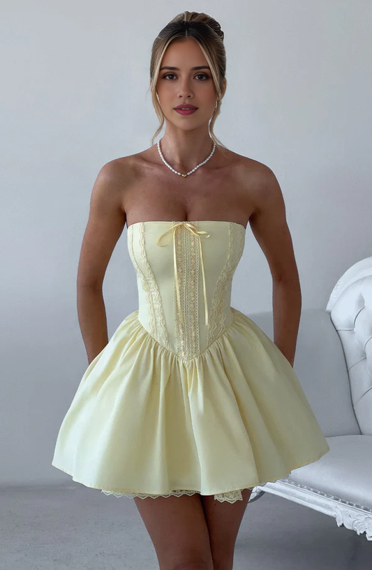 Aimishang Sweet A Line Strapless Sleeveless Homecoming Dress Short Graduation Dress Lovely Birthday Party Dress