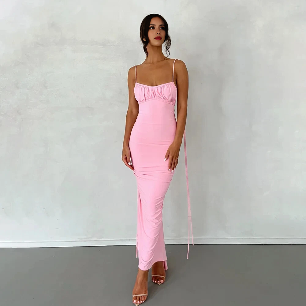 Aimishang Sweet Sheath Spaghetti Straps Long Prom Dress Lovely Birthday Party Dress Charming Evening Dress