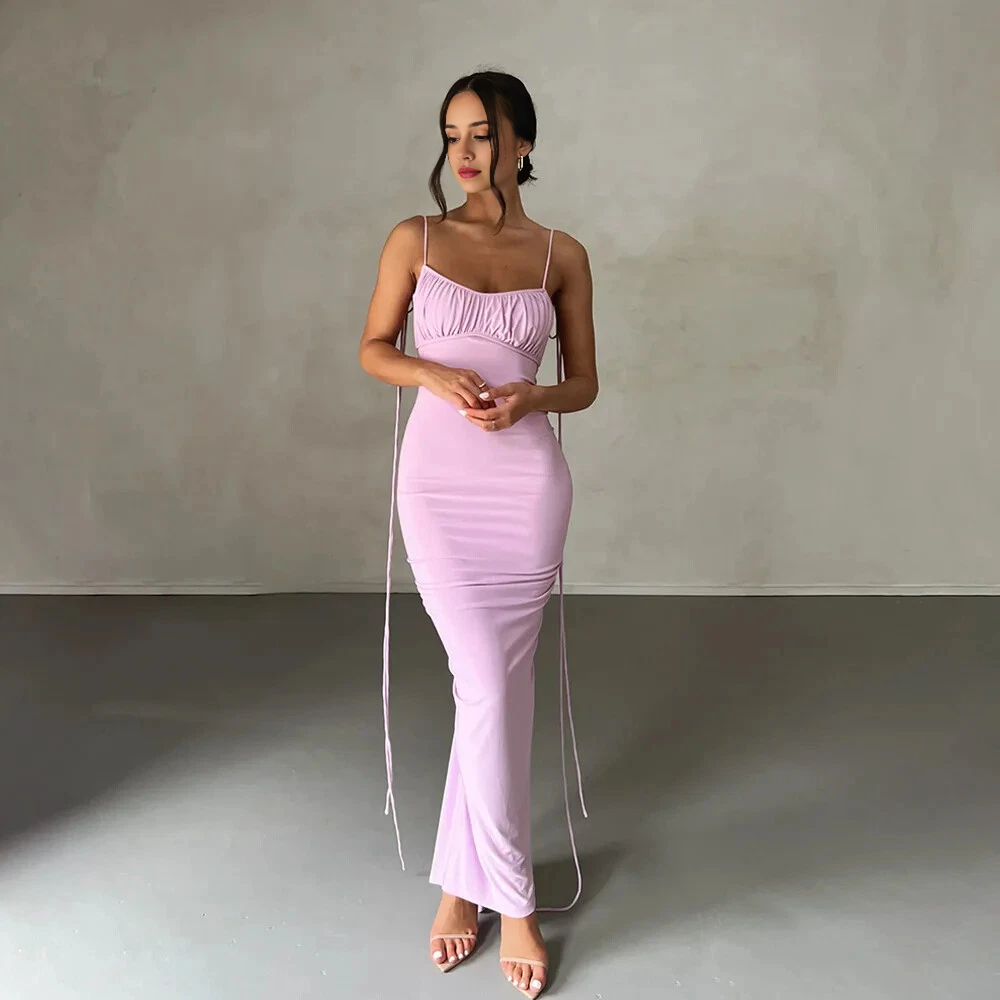 Aimishang Sweet Sheath Spaghetti Straps Long Prom Dress Lovely Birthday Party Dress Charming Evening Dress