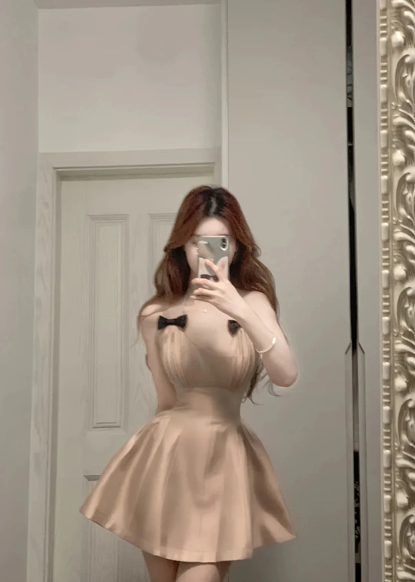 Aimishang Sweet A-Line Sleeveless Short Birthday Party Dress Lovely Homecoming Dress With Bow