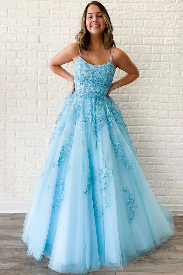 Aimishang Sweet A Line Long Prom Dress Princess with Appliques Charming Evening Party Dress