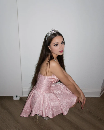 Aimishang Sweet A Line Strapless Homecoming Dress Short Graduation Dress Lovely Birthday Party Dress Mini Dress