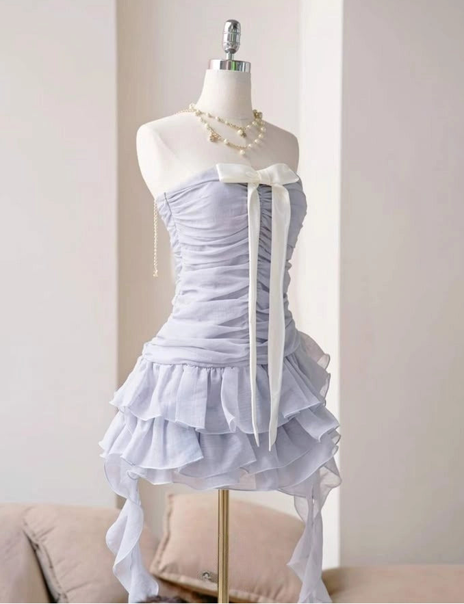 Aimishang Sweet A Line Strapless Pleated Summer Short Graduation Party Dress Cute Homecoming Dress