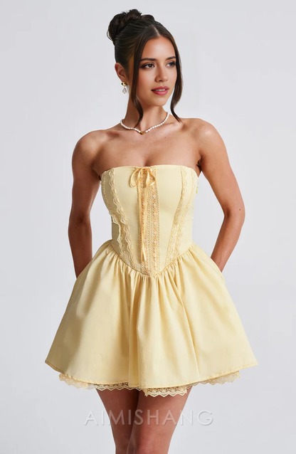 Aimishang Sweet A Line Strapless Sleeveless Homecoming Dress Short Graduation Dress Lovely Birthday Party Dress