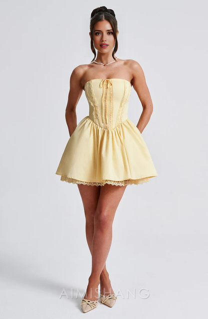 Aimishang Sweet A Line Strapless Sleeveless Homecoming Dress Short Graduation Dress Lovely Birthday Party Dress
