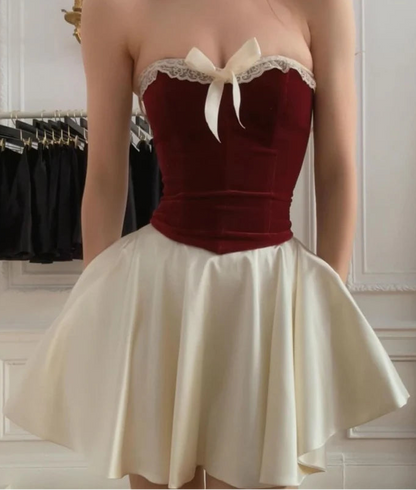 Aimishang Sweet A Line Strapless Sleeveless Short Summer Birthday Party Dress Lovely Graduation Homecoming Dress