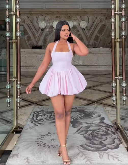 Aimishang Sweet Halter A Line Sleeveless Short/Mini Birthday Party Dress Cute Homecoming Dress