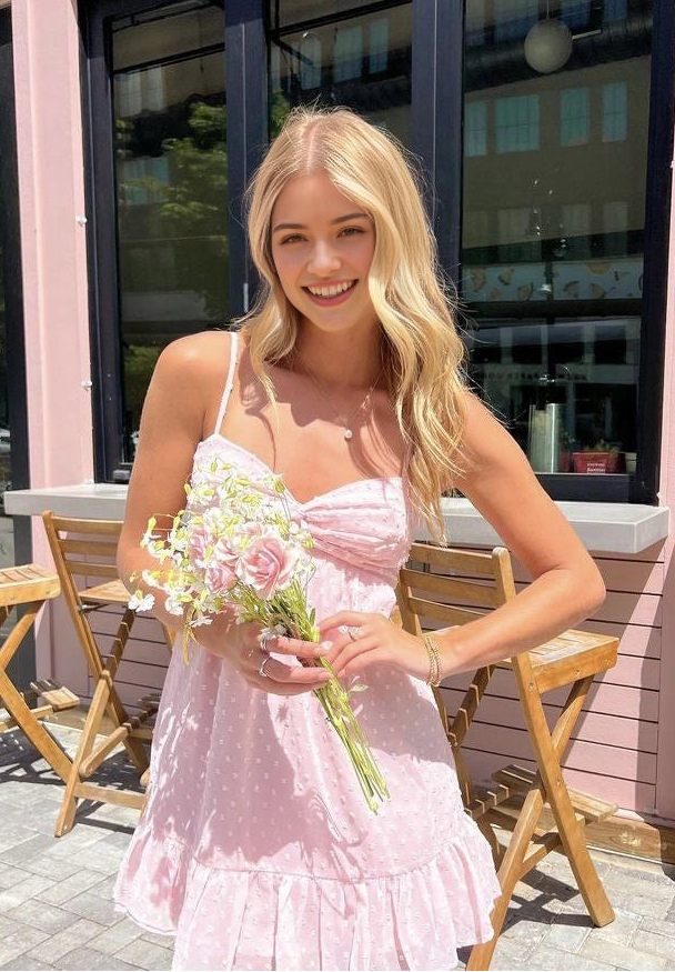 Aimishang Sweet Spaghetti Straps A Line Sleeveless Short Homecoming Dress Summer Birthday Party Dress