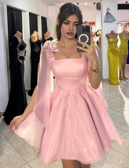 Aimishang Sweet Square Neck A-Line Sleeveless Short Birthday Party Dress Lovely Homecoming Dress