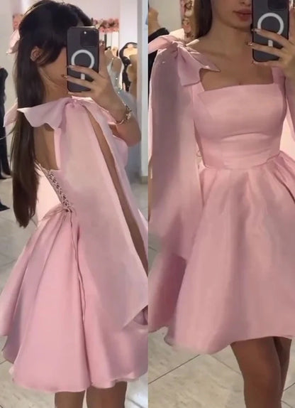Aimishang Sweet Square Neck A-Line Sleeveless Short Birthday Party Dress Lovely Homecoming Dress