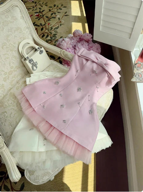 Aimishang Sweet Strapless A Line Princess Sleeveless Pink Short Homecoming Dress Lovely 16th Birthday Party Dress