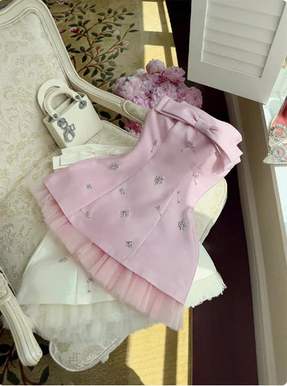 Aimishang Sweet Strapless A Line Princess Sleeveless Pink Short Homecoming Dress Lovely 16th Birthday Party Dress
