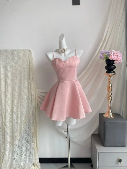 Aimishang Sweetheart A Line Spaghetti Straps Homecoming Dress Lovely Short Graduation Dress Cute Princess Birthday Party Dress